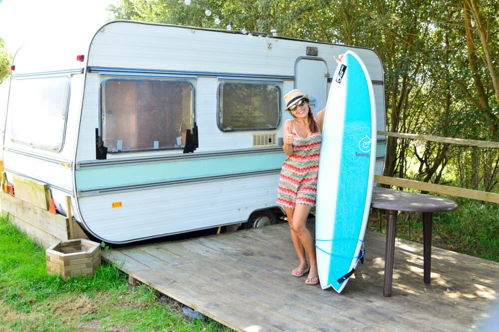 Tipis en Camping Oyambre Beach con Oyambre Surf Camp